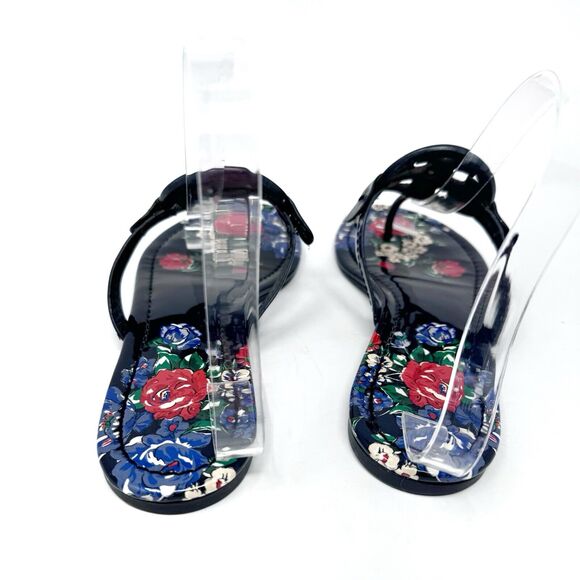 Tory Burch Miller Navy Floral Patent Leather Sandals Size 8 – Tea Rose Print - Picture 4 of 10